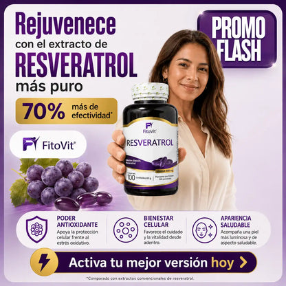 🍇RESVERATROL FITOVIT X100 (SOFTGEL) CÁPSULAS BLANDAS✨