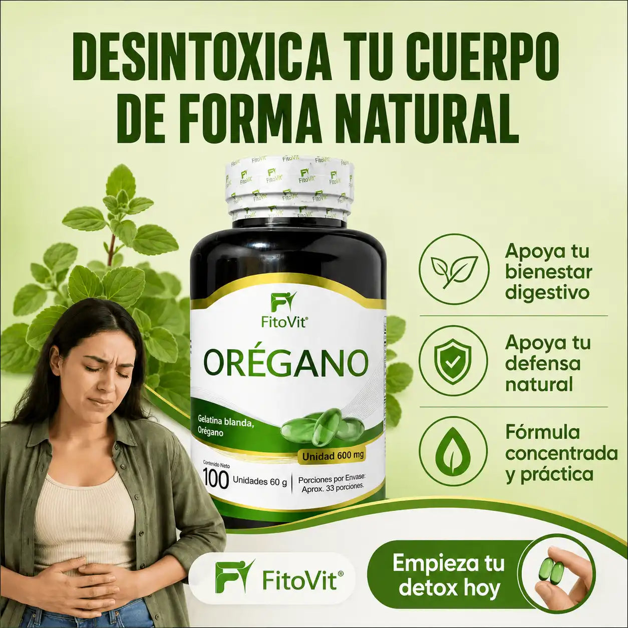 🌿ORÉGANO FITOVIT X100 UND CAPSULA BLANDA🛡️
