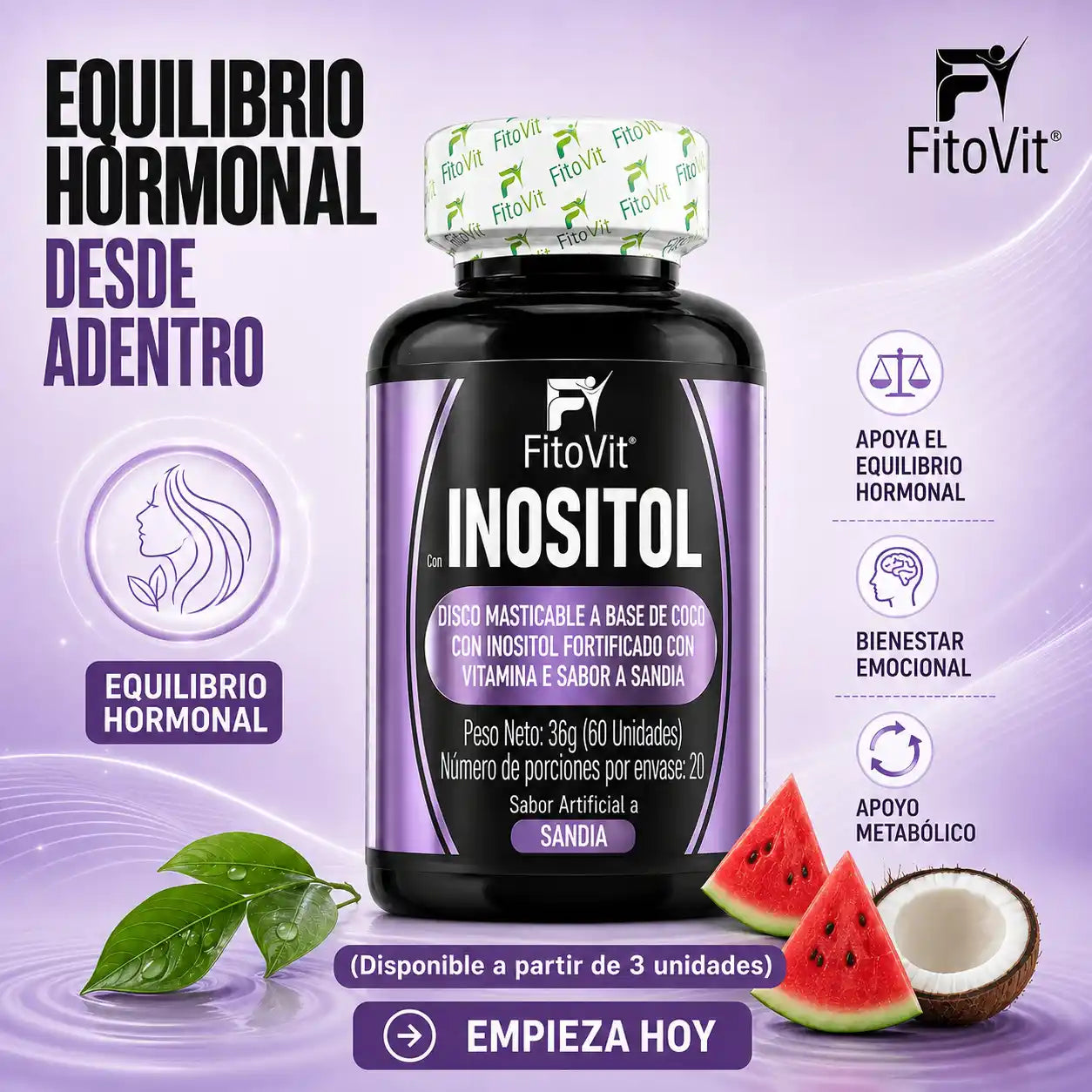 🍉Inositol - 60 discos🧠