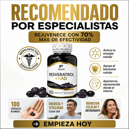 🧬RESVERATROL + NAD FITOVIT X100 UND (SOFTGEL) GELATINA BLANDA✨