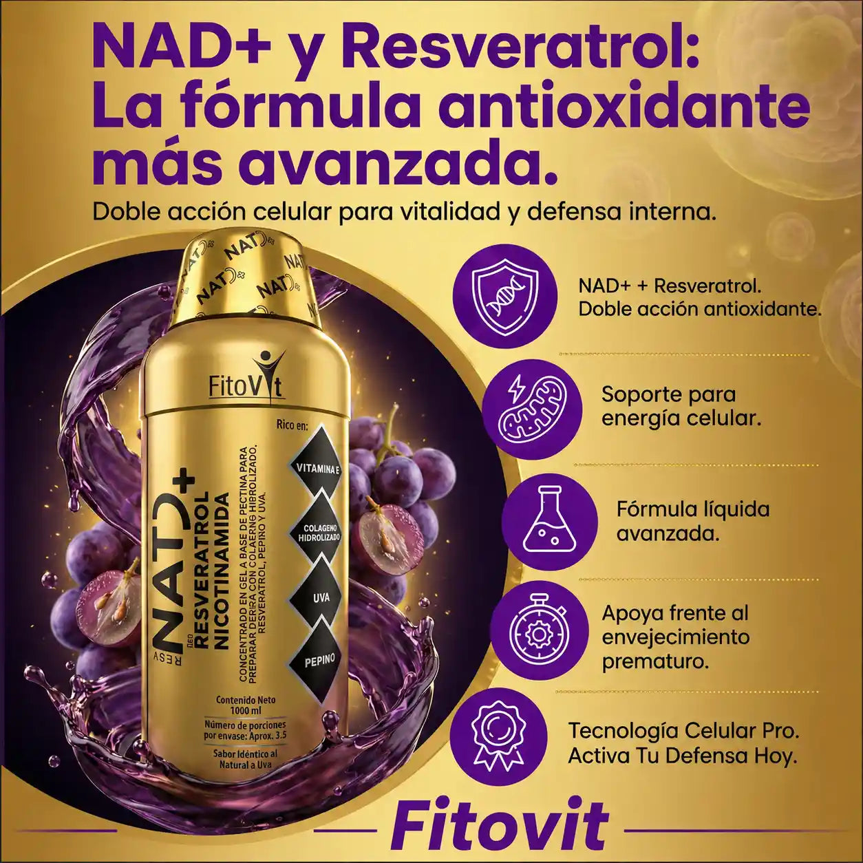 👵🏼👩🏻 NAD + RESVERATROL X1.000ML FITOVIT