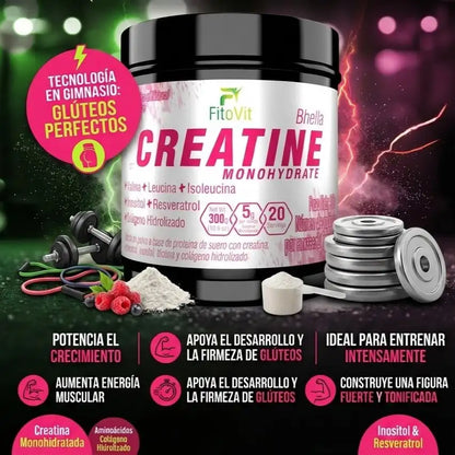 🍑MUJER CREATINA MONOHIDRATADA 300GR FITOVIT💪