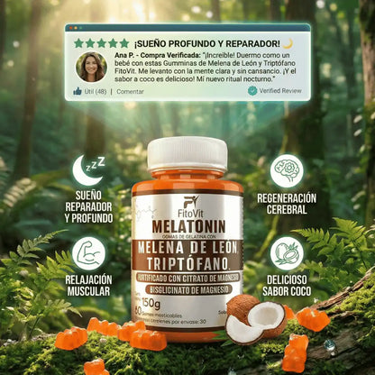 🧠MELATONINA + MELENA DE LEON + TRIPTOFANO GOMITAS FITOVIT X60😴