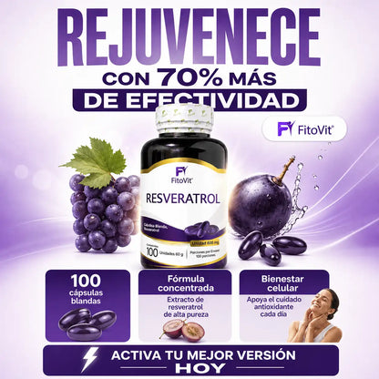 🍇RESVERATROL FITOVIT X100 (SOFTGEL) CÁPSULAS BLANDAS✨
