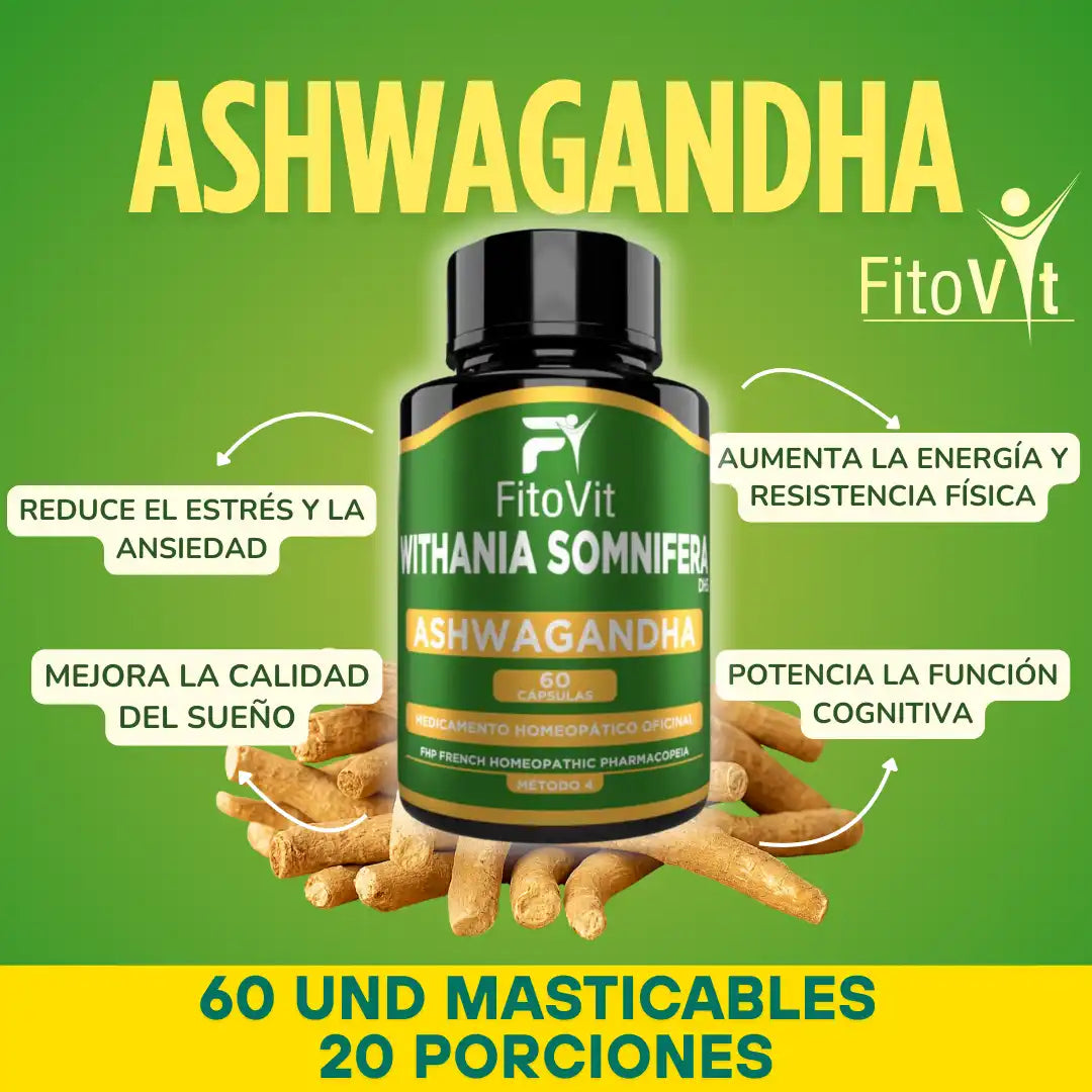 🧠😣ASHWAGANDHA X60 CAPSULAS FITOVIT⚡😴