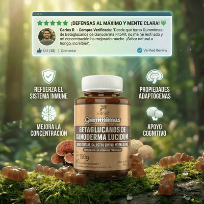 🍄BETAGLUCANOS DE GANODERMA LUCIDUM GOMITAS X60UND💪