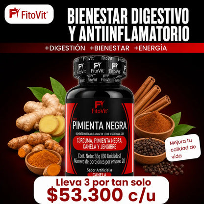 🌿 Pimienta Negra - 60 pastillas🌶️