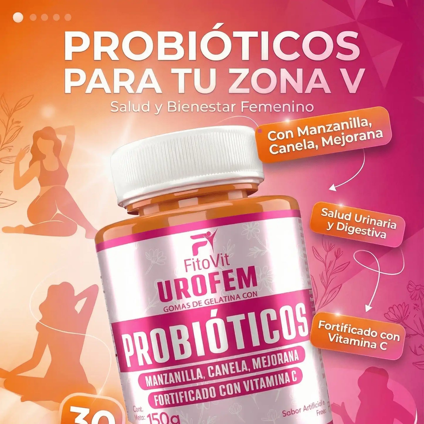 🌸 UROFEM Probióticos Fitovit x60 gomas 🌸