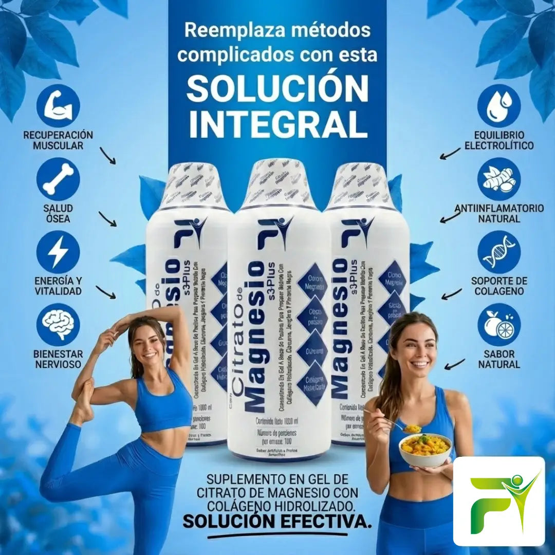 😴CITRATO DE MAGNESIO S3-PLUS X 1.000 ML FITOVIT🪶