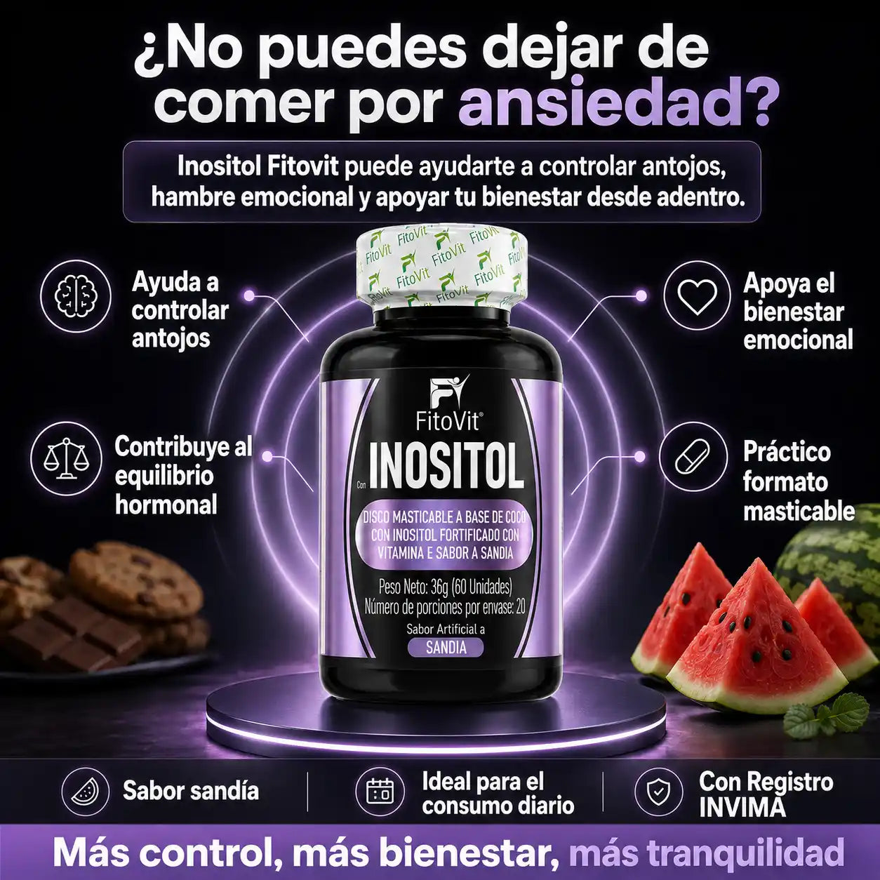 🍉Inositol - 60 discos🧠