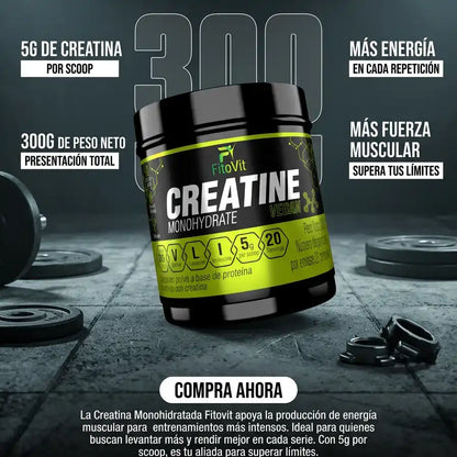 💪CREATINA MONOHIDRATADA X300GR FITOVIT⚡