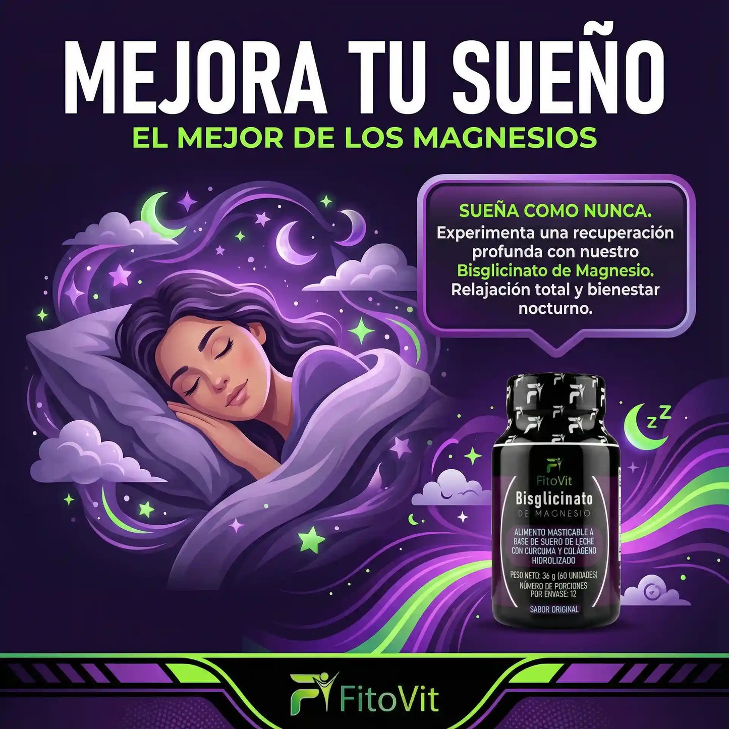 😴BISGLICINATO DE MAGNESIO  X60 UND FITOVIT🙌