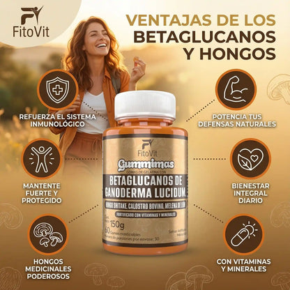 🍄BETAGLUCANOS DE GANODERMA LUCIDUM GOMITAS X60UND💪
