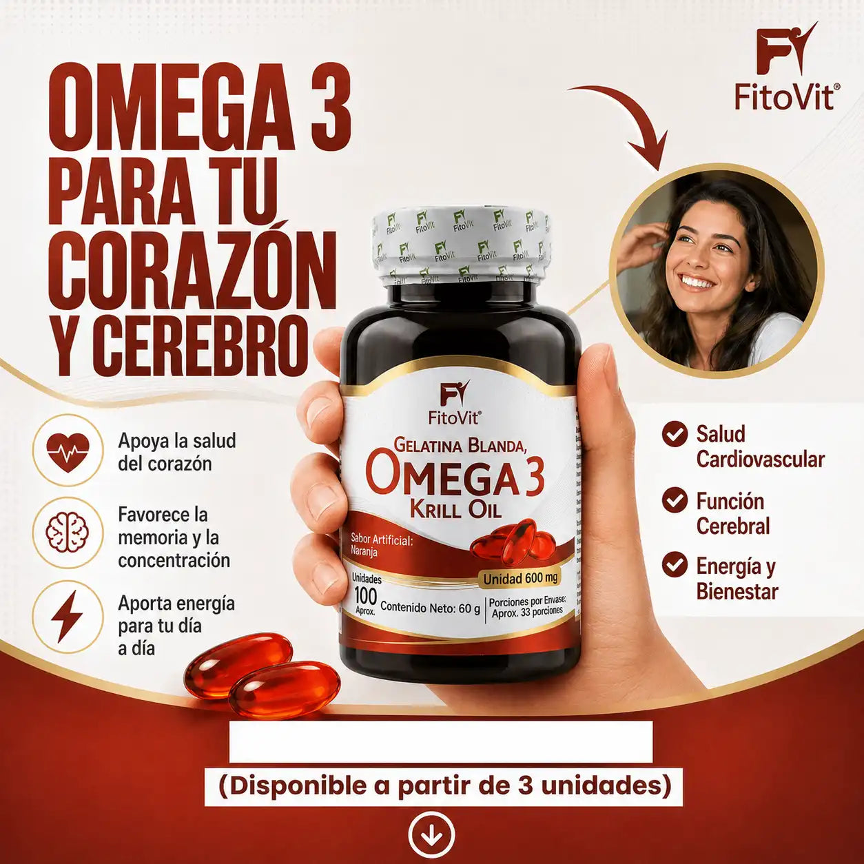 🐟OMEGA 3 FITOVIT X100UND (SOFTGEL) GELATINA BLANDA❤️
