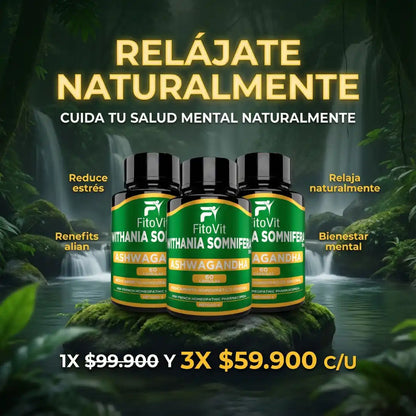 🧠😣ASHWAGANDHA X60 CAPSULAS FITOVIT⚡😴