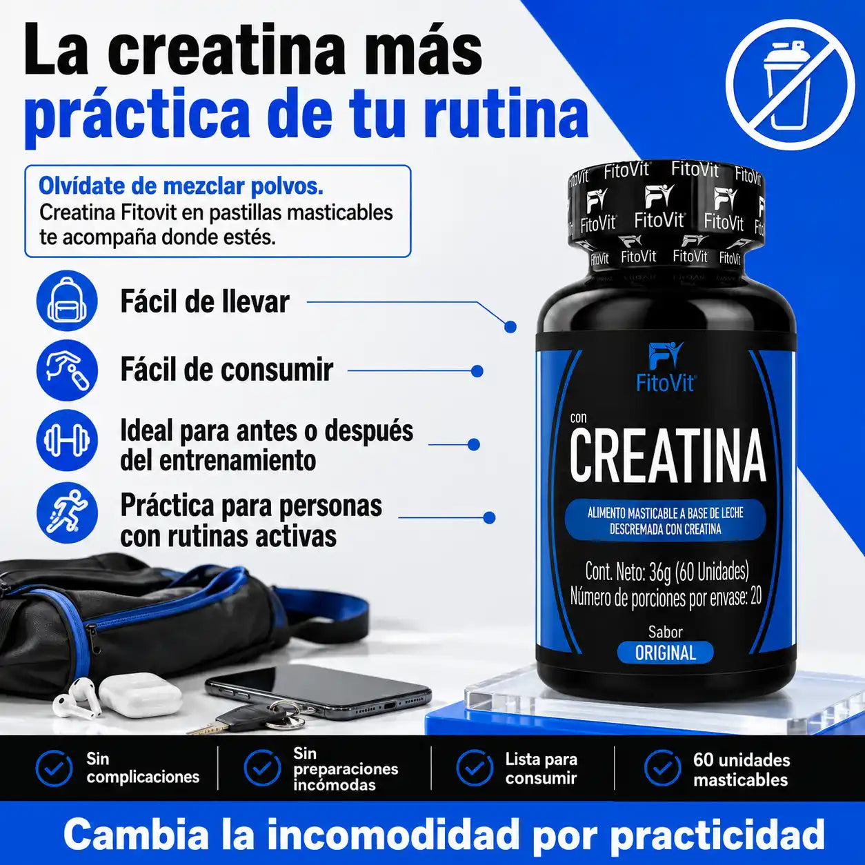 ⚡ Creatina - 60 pastillas💪