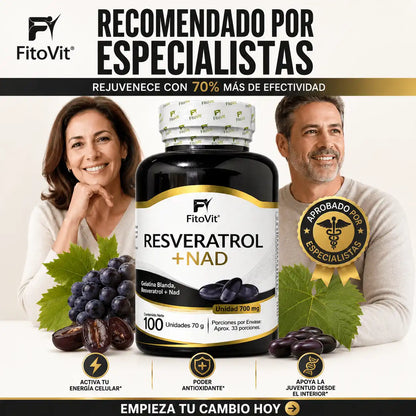 🧬RESVERATROL + NAD FITOVIT X100 UND (SOFTGEL) GELATINA BLANDA✨