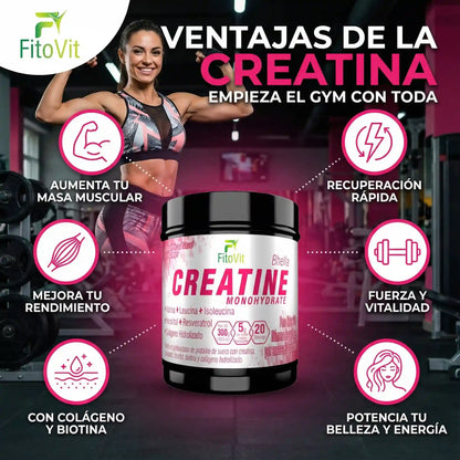 🍑MUJER CREATINA MONOHIDRATADA 300GR FITOVIT💪