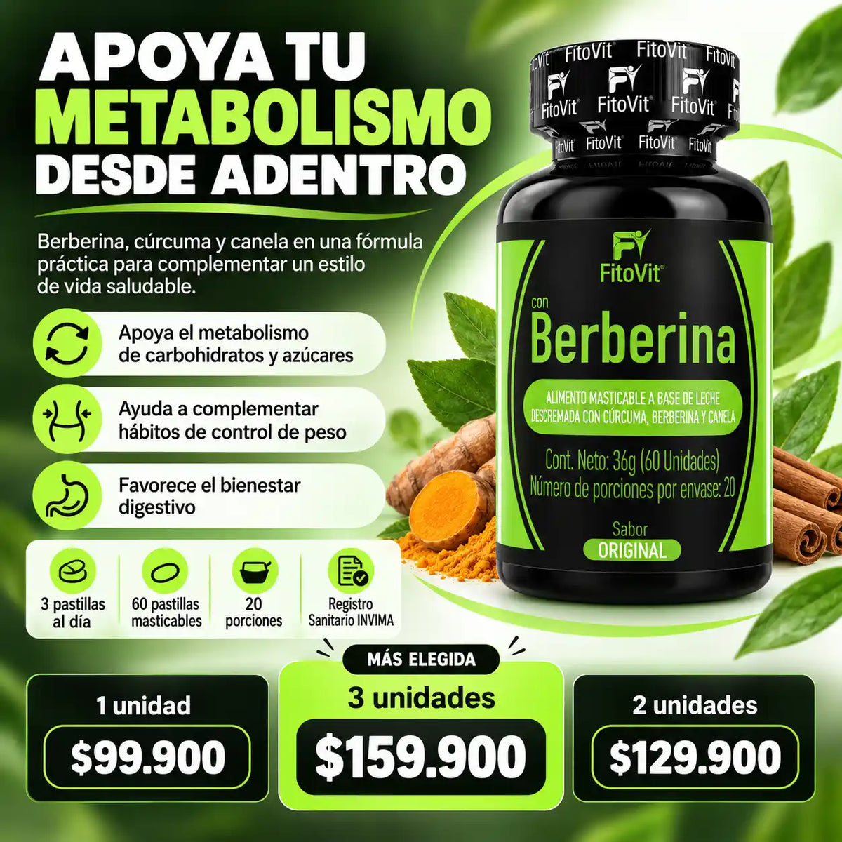 🌿Berberina - 60 pastillas✨