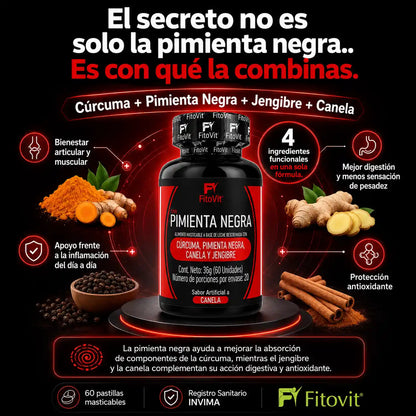 🌿 Pimienta Negra - 60 pastillas🌶️
