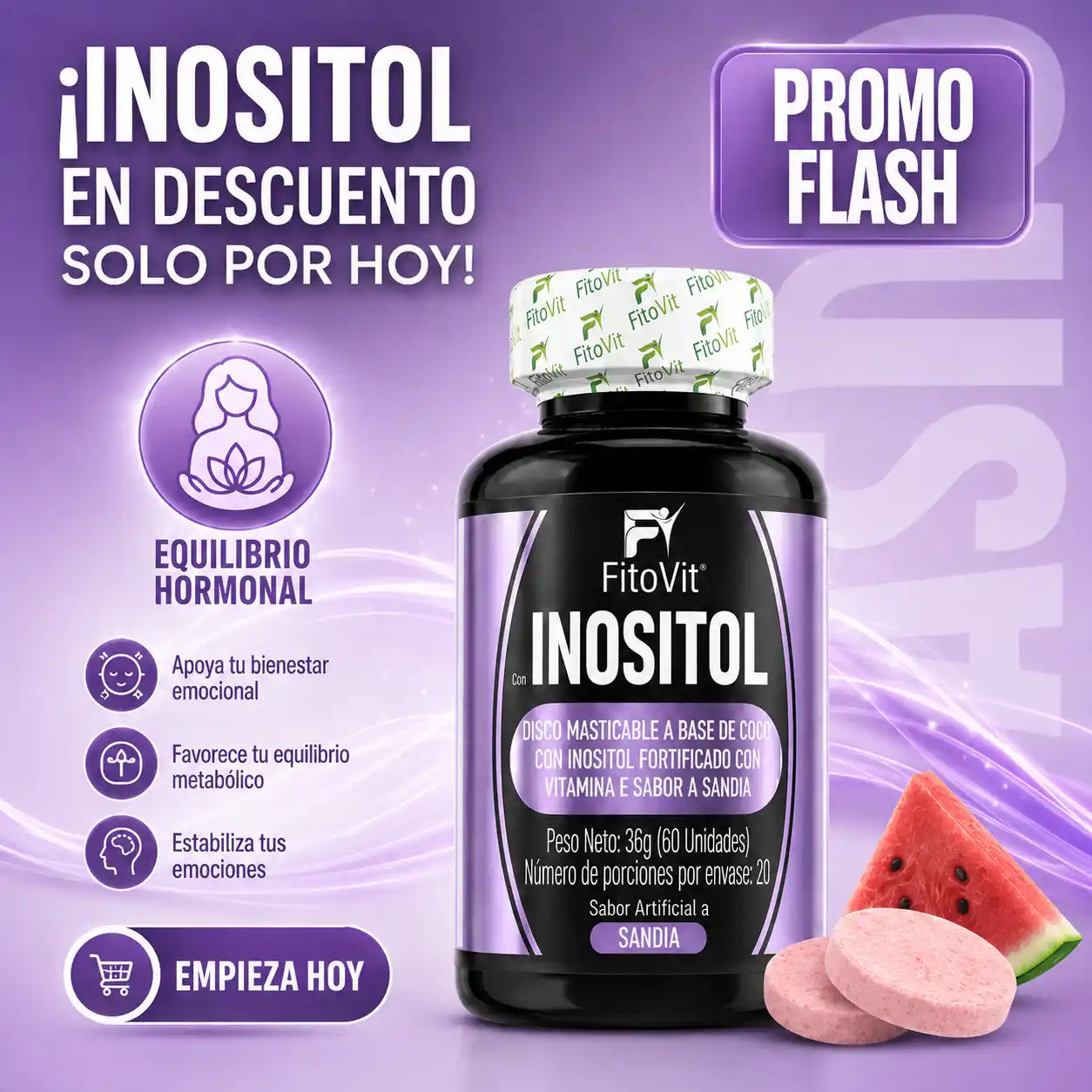 🍉Inositol - 60 discos🧠