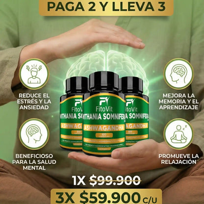 🧠😣ASHWAGANDHA X60 CAPSULAS FITOVIT⚡😴