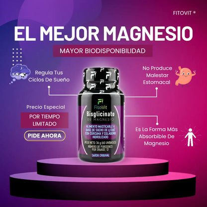 😴BISGLICINATO DE MAGNESIO  X60 UND FITOVIT🙌