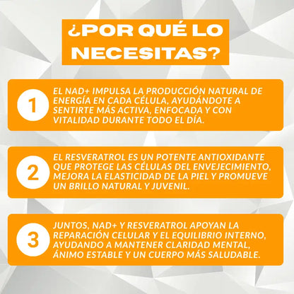 👩‍🦳NAD+RESVERATROL Y NICOTINAMIDA X100 UND BEAUTYFIT👧