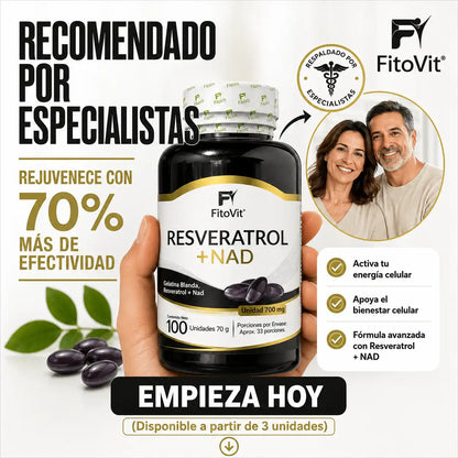 🧬RESVERATROL + NAD FITOVIT X100 UND (SOFTGEL) GELATINA BLANDA✨