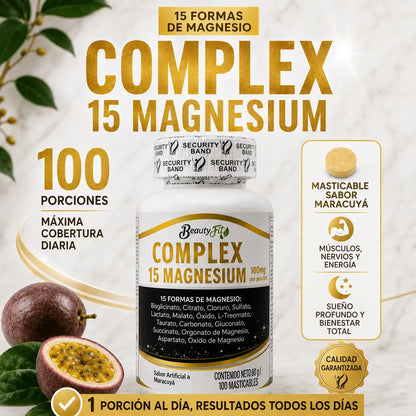 💜COMPLEX 15 MAGNESIUM X100UND PASTILLAS MASTICABLES🌙