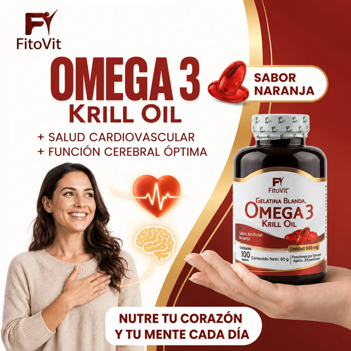 🐟OMEGA 3 FITOVIT X100UND (SOFTGEL) GELATINA BLANDA❤️