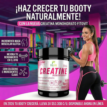 🍑MUJER CREATINA MONOHIDRATADA 300GR FITOVIT💪