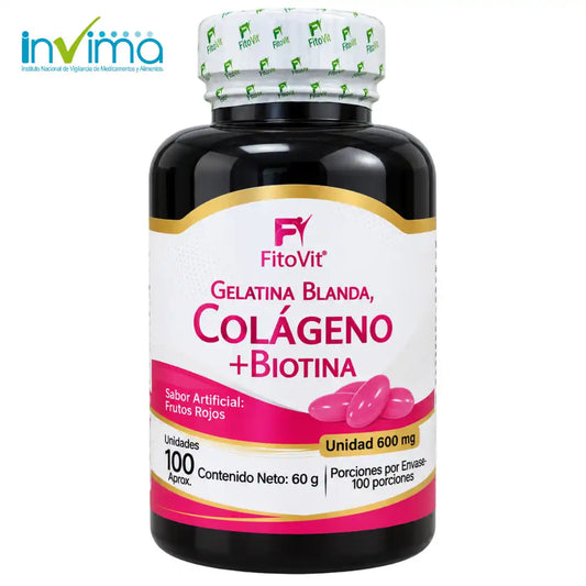 ✨Colageno + Biotina - 100 Gelatinas Blandas💇♀️