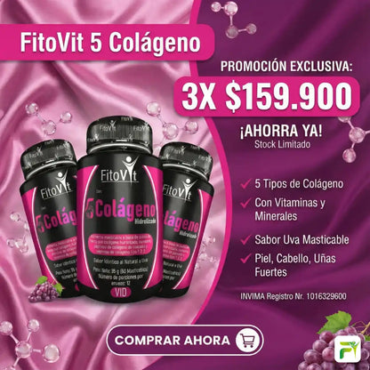 🫣5 COLAGENOS X 60 UND FITOVIT💅🏽