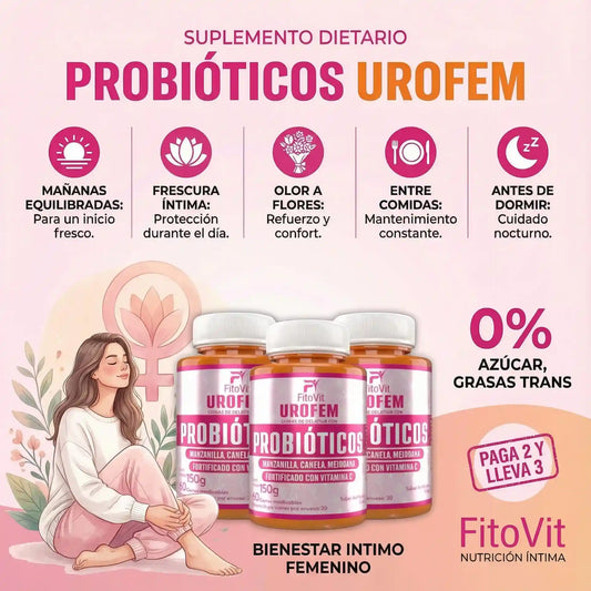 🌸 UROFEM Probióticos Fitovit x60 gomas 🌸