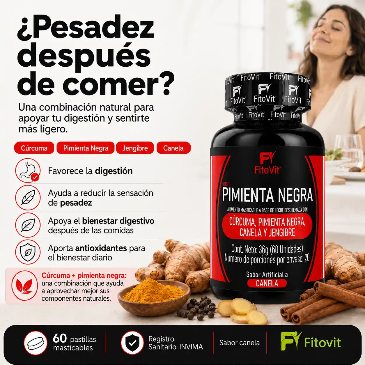 🌿 Pimienta Negra - 60 pastillas🌶️