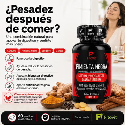 🌿 Pimienta Negra - 60 pastillas🌶️