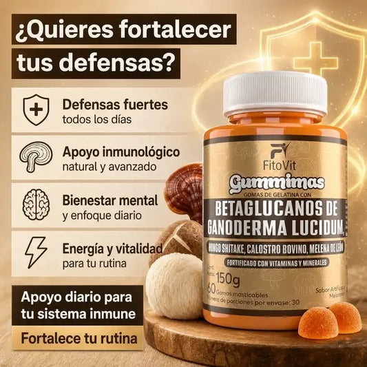 🍄BETAGLUCANOS DE GANODERMA LUCIDUM GOMITAS X60UND💪