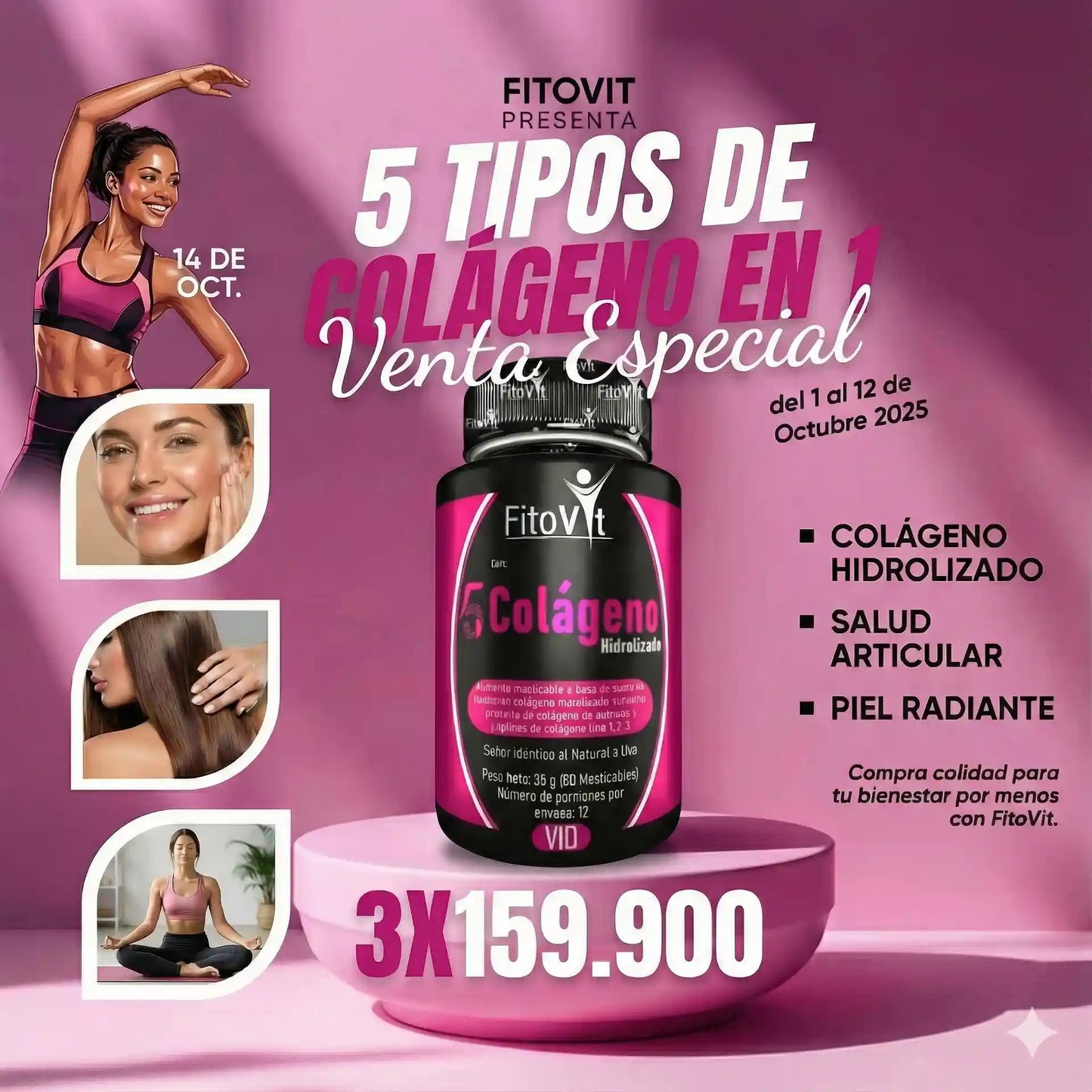 🫣5 COLAGENOS X 60 UND FITOVIT💅🏽