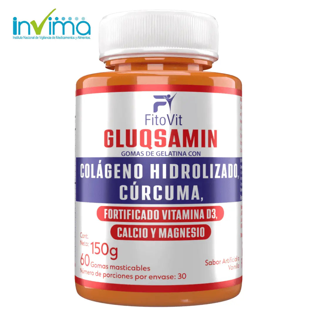 🏃‍♂️GLUQSAMIN + Colágeno Hidrolizado + Cúrcuma Fitovit x60 gomitas🦴