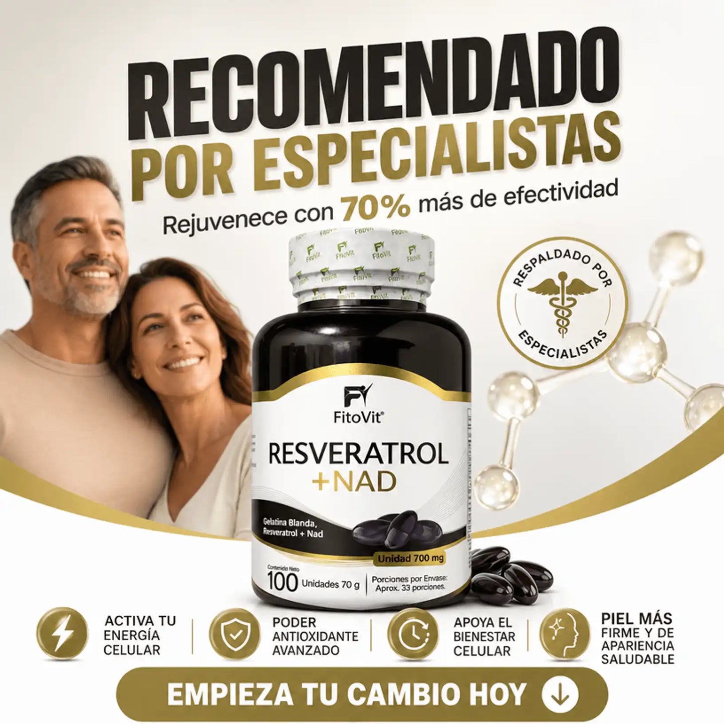 🧬RESVERATROL + NAD FITOVIT X100 UND (SOFTGEL) GELATINA BLANDA✨
