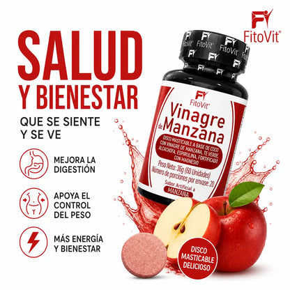 🍎Vinagre de Manzana - 60 Discos🌿