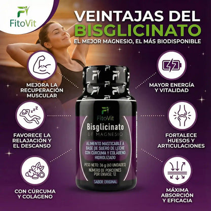 😴BISGLICINATO DE MAGNESIO  X60 UND FITOVIT🙌