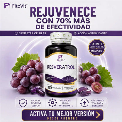 🍇RESVERATROL FITOVIT X100 (SOFTGEL) CÁPSULAS BLANDAS✨