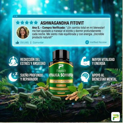 🧠😣ASHWAGANDHA X60 CAPSULAS FITOVIT⚡😴