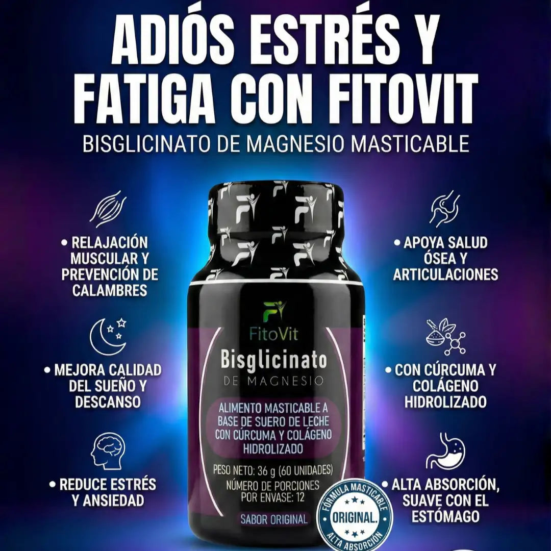 😴BISGLICINATO DE MAGNESIO  X60 UND FITOVIT🙌