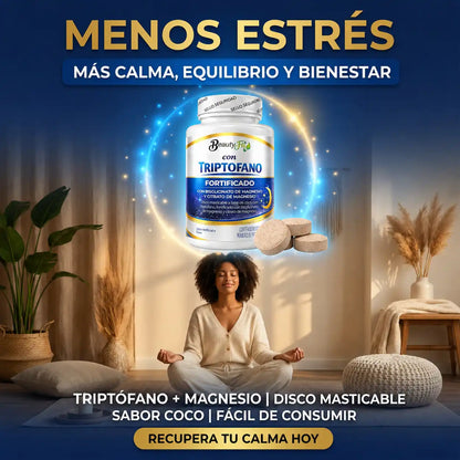 🥥TRIPTOFANO + MAGNESIO BEAUTYFIT X100UND PASTILLAS MASTICABLES🌙