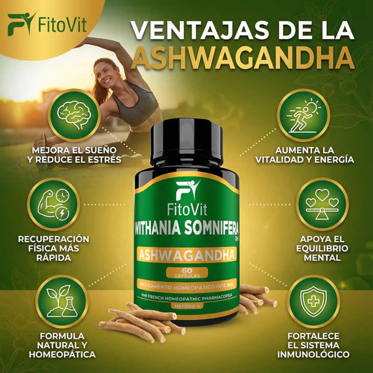 🧠😣ASHWAGANDHA X60 CAPSULAS FITOVIT⚡😴
