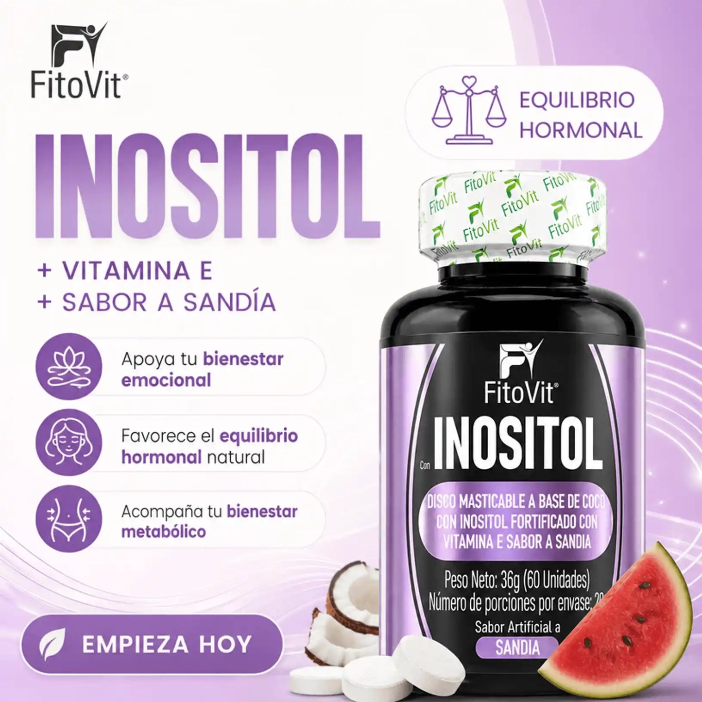 🍉Inositol - 60 discos🧠