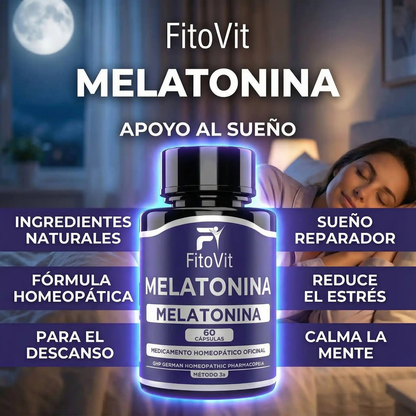 🌙 MELATONINA + CHAMOMILLA MATRICARIA FITOVIT x60 CAP 😴